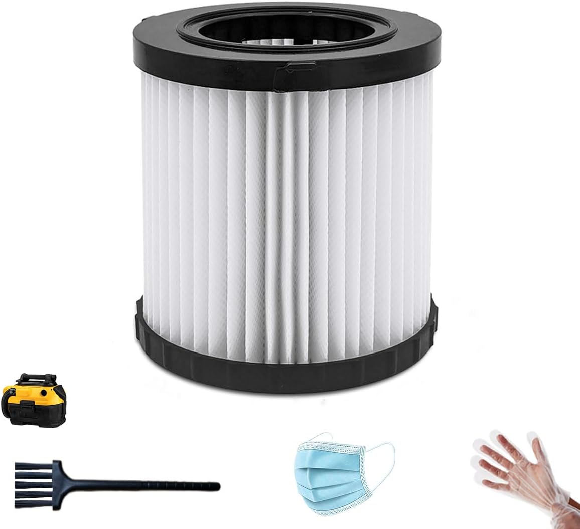 1 Pack DCV5801H HEPA Replacement Filters Compatible with DEWALT DCV580, DCV581H, DCV5801H Wet/Dry Vacuum, Washable & Reusable Vacuum Filter for 20V MAX Cordless Vacuums