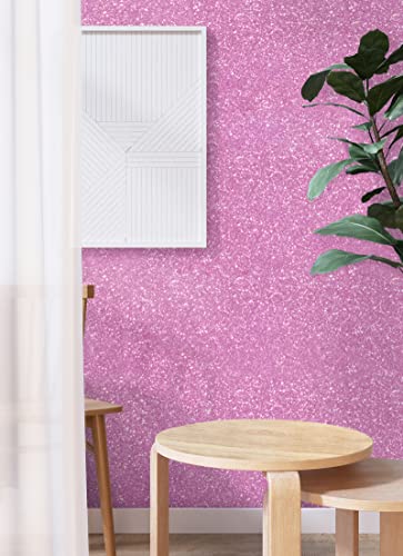 Glitter Pink Contact Paper Glitter Pink Peel And Stick Wallpaper Sparkle Pink Self Adhesive Wallpaper Glitter Decorative Paper For Cabinet Diy Decoration 17.7"X78.7" #TOP6