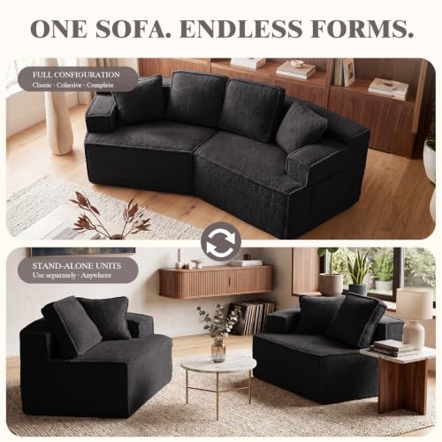 Sofá modular para salón pequeño COMHOMA convertible en cama de piel 6