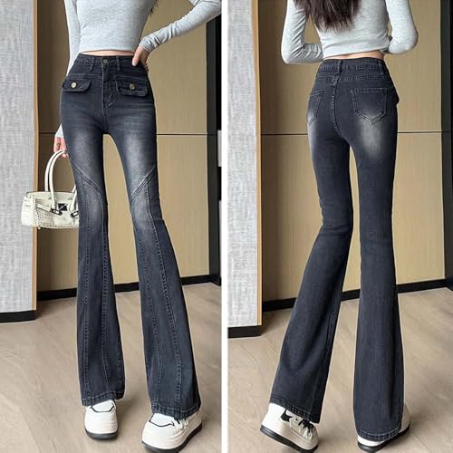 Autumn and Winter high Waisted Micro Flared Jeans, Thickened and Slim fit, Women's Jeans4