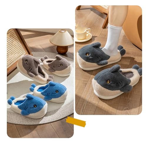Dolphin Fish Cartoon Plush Slippers - Men's & Women's Cotton Slippers4