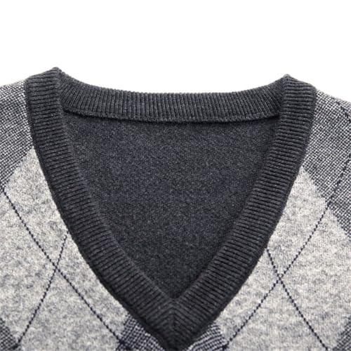 Men’S Knit Sleeveless V-Neck Vest Vintage Thin Flat Knitted Tank Top3