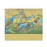  FLaig Grand Calendrier de Bureau avec Peinture Ancienne, Ornements de Bureau de Style Ancien, planificateur d\'agenda for étudiants, 2024 (Color : 2)