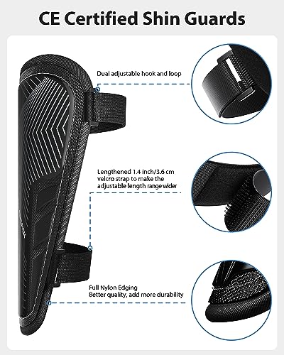 AirsFish Shin Pads Boys Certified Kids with Ankle Protection,High Strength Shin Pads,Breathable Non Slip Extended Adjustable Straps,Protective Football Equipment for Boys and Girls - Image 2