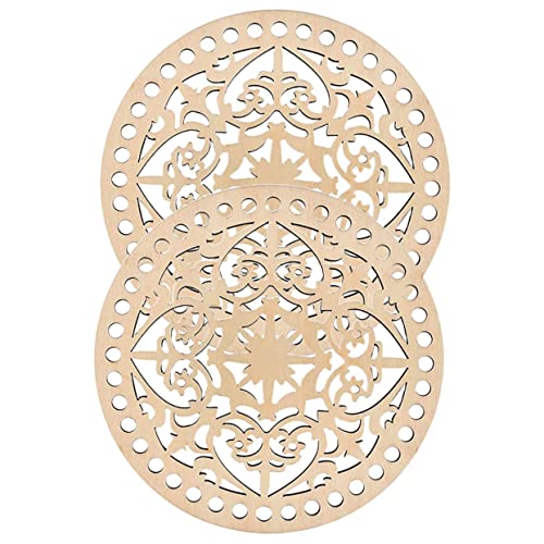 Sewroro 2pcs Wooden Basket Base for Weaving Hollow Bottoms for Handbag Purse Making Craft Supplies for Beginners Versatile Durable Design for Bag Protection