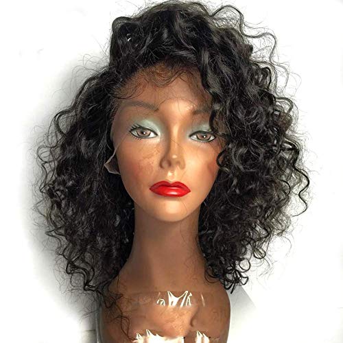 Full Lace Human Hair Wigs Curly Hair Virgin Hair Wigs 130%-180% Density Lace Front Human Hair Wigs with Baby Hair(18inch)