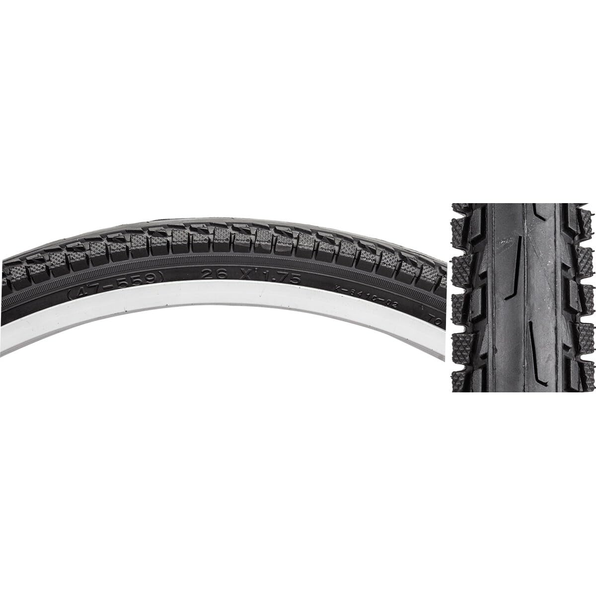 Sunlite City Komfort Tire, 26 x 1.75, Black/Black
