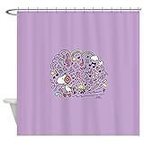 CafePress Snoopy Skating to Music Decorative Fabric Shower Curtain