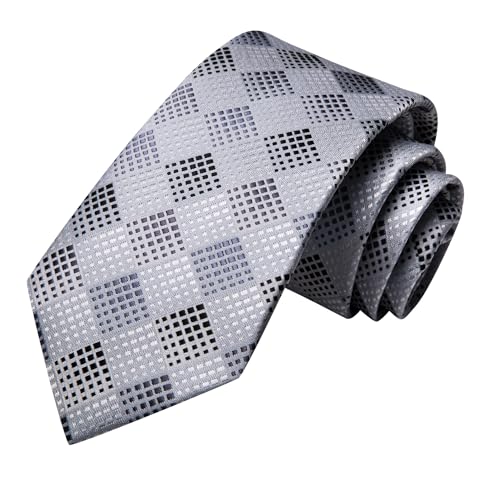Image of Hi-Tie Men's Silk Ties Formal Woven Classic Necktie Pocket Square Cufflinks Lapel Pin Set Wedding Business