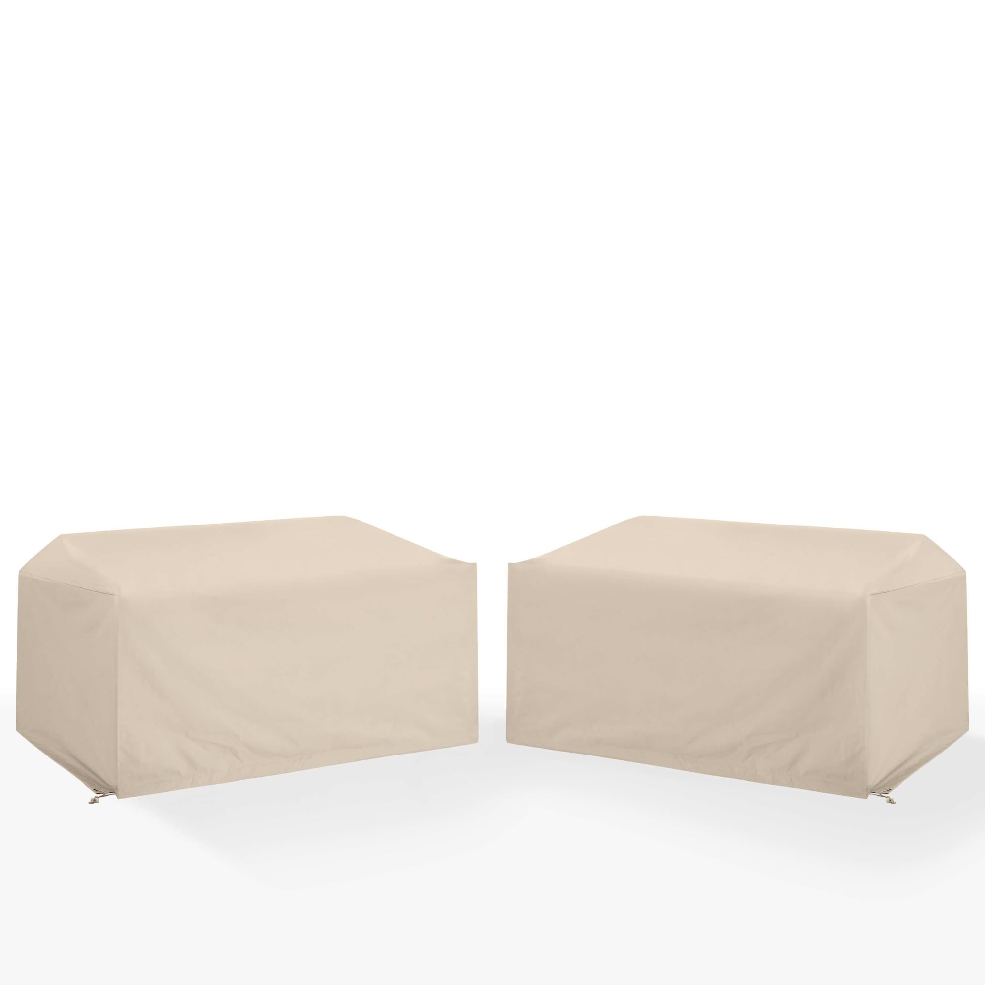 Ergode,Universal Outdoor Loveseat Furniture Covers - Set of 2 | Durable Reinforced Vinyl | Weatherproof | Drawstring Closure | Fits Various Wicker Loveseats
