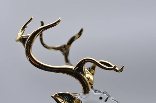 Miniatura 4 de Adorno de cristal soplado a mano de ciervo gigante transparente para decoración de Año Nuevo