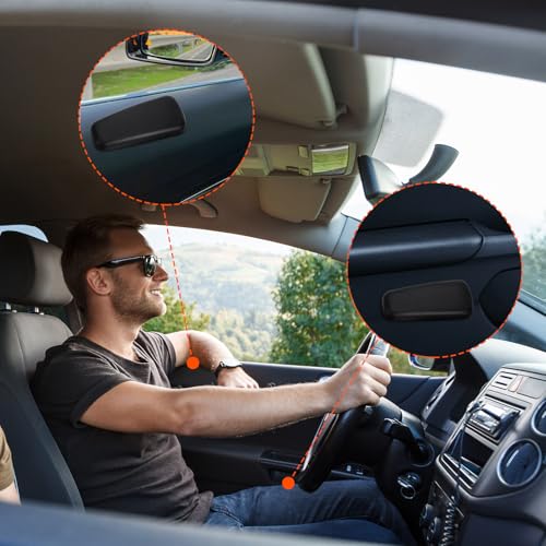 2PCS Car Armrest Pads, Soft Leather Elbow Rest Cushions for Comfortable Support, Universal Fit for Cars, SUVs, and Trucks (Black)