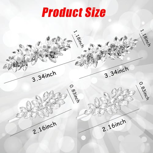 Pinzas para cabello nupciales con strass pack 4 miniatura 2