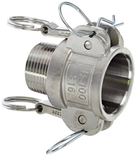Dixon G100-B-SS Investment Cast Stainless Steel 316 Global Type B Cam and Groove Hose Fitting, 1" Socket x 1" NPT Male