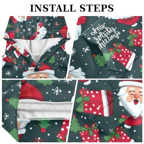 Kids Hoodies Sweaters Christmas Santa Claus Hooded Sweatshirts with Big Pockets for Boys Girls B04000293