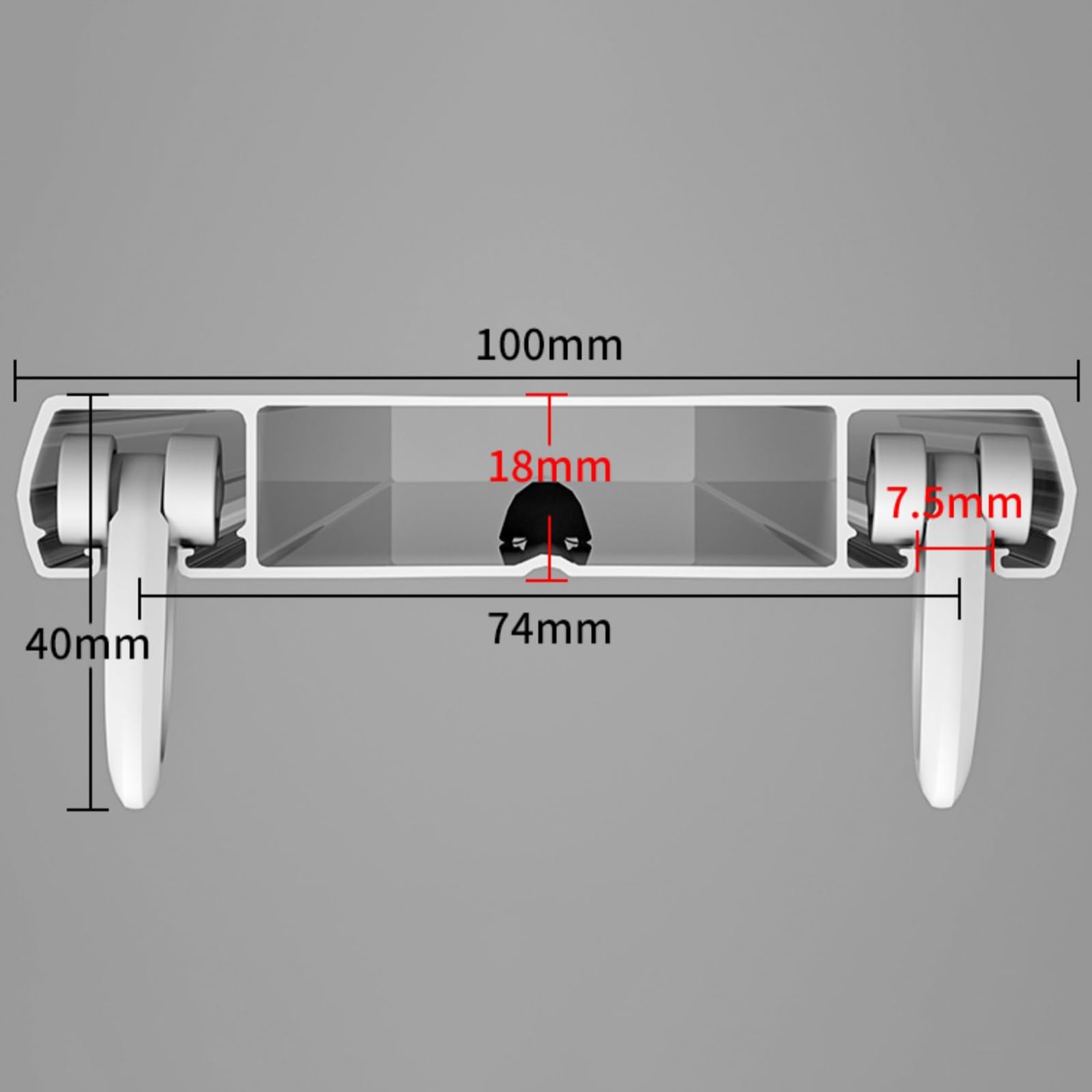 Binario per Tende A Soffitto in Alluminio, Bianco, Set di Binari per Tende, con Binario A 2 Vie, 100-500cm (Size : 2.2M)