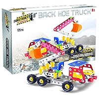 Construct IT Hoe Truck – 129-Piece STEM Metal Build Set – Build Your Own Digger Model with Kid-Friendly Tools – Educational Engineering Toy for Kids Ages 8–12