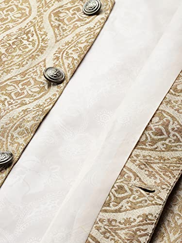 Image of SOJANYA (Since 1958, Men's Silk Blend Grey Kurta Pyjama & Silk Blend Jacket Combo