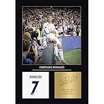 Cristiano Ronaldo Gift Signed A4 Print Display Unframed Real Madrid Gifts Digitally Reproduced Signature Ronaldo Gifts For Boys CR7 Gifts
