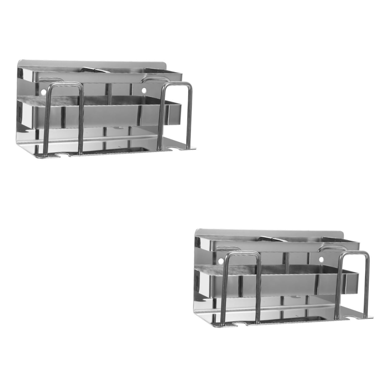 Cabilock 2 Porta Spazzolini Da Denti in Metallo Elegante Da Parete Design Senza Attrezzi Facile Da Pulire