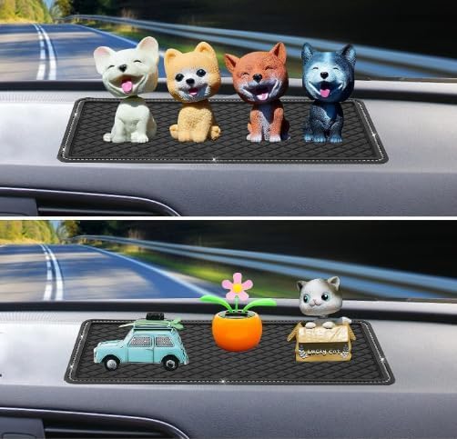 SOLASTA Car Dashboard Non Slip Mats, Anti-Slip Car Pads, Instrument Panel Storage Pads, Car Heat-Resistant Magic Mats, Non-Slip Dashboard Gel Latex Pads for Cell Phones, Sunglasses, Keys, Coins