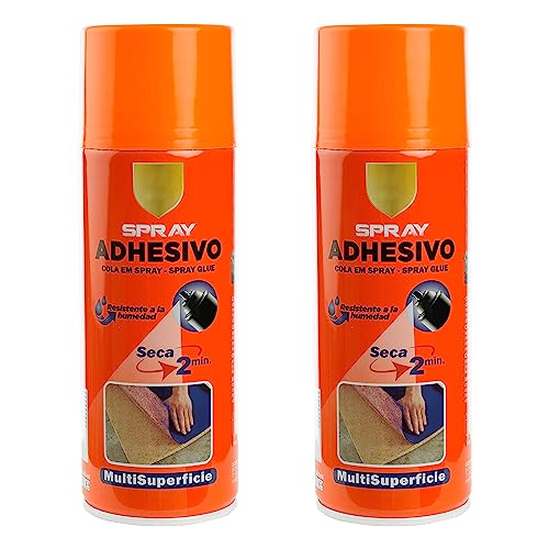H HANSEL HOME Spray Adhesivo Pegamento en Spray Multiusos Permanente al Secarse Resistente a la Humedad, 400ml - Paquete de 2