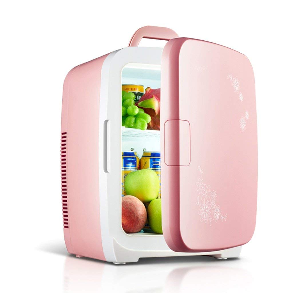 MU Mobilna mini lodówka 15 l Silent Dual-Core mini chłodziarka i podgrzewacz & Mdash; różowa
