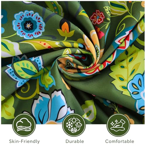 Image of Bedlifes Floral Pattern Bed Sheet Set Queen Size, 18-24 inch Extra Deep Pocket | Ultra Soft Microfiber, Breathable & Silky, OEKO-TEX Certified, Easy-Care Machine Washable, 4PCS, All-Season Spring Bedding