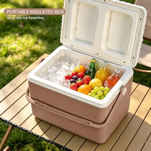 Image of 6Qt 13Qt 19Qt Northroad Camping Coolers,Stylish Macaron Color Durable Hard Cooler,Portable Insulated Ice Chest with 24 /48 Hour Ice Retention,Multi- Size for Camping,Picnic,Beach,Travel