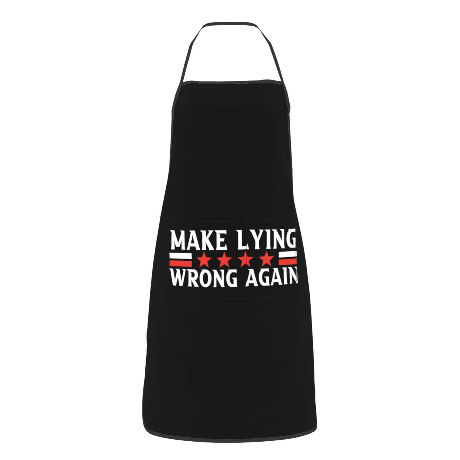 nopicsn Make Lying Wrong Again Apron for cooking with Pockets Women Men Kitchen Chef Funny Aprons