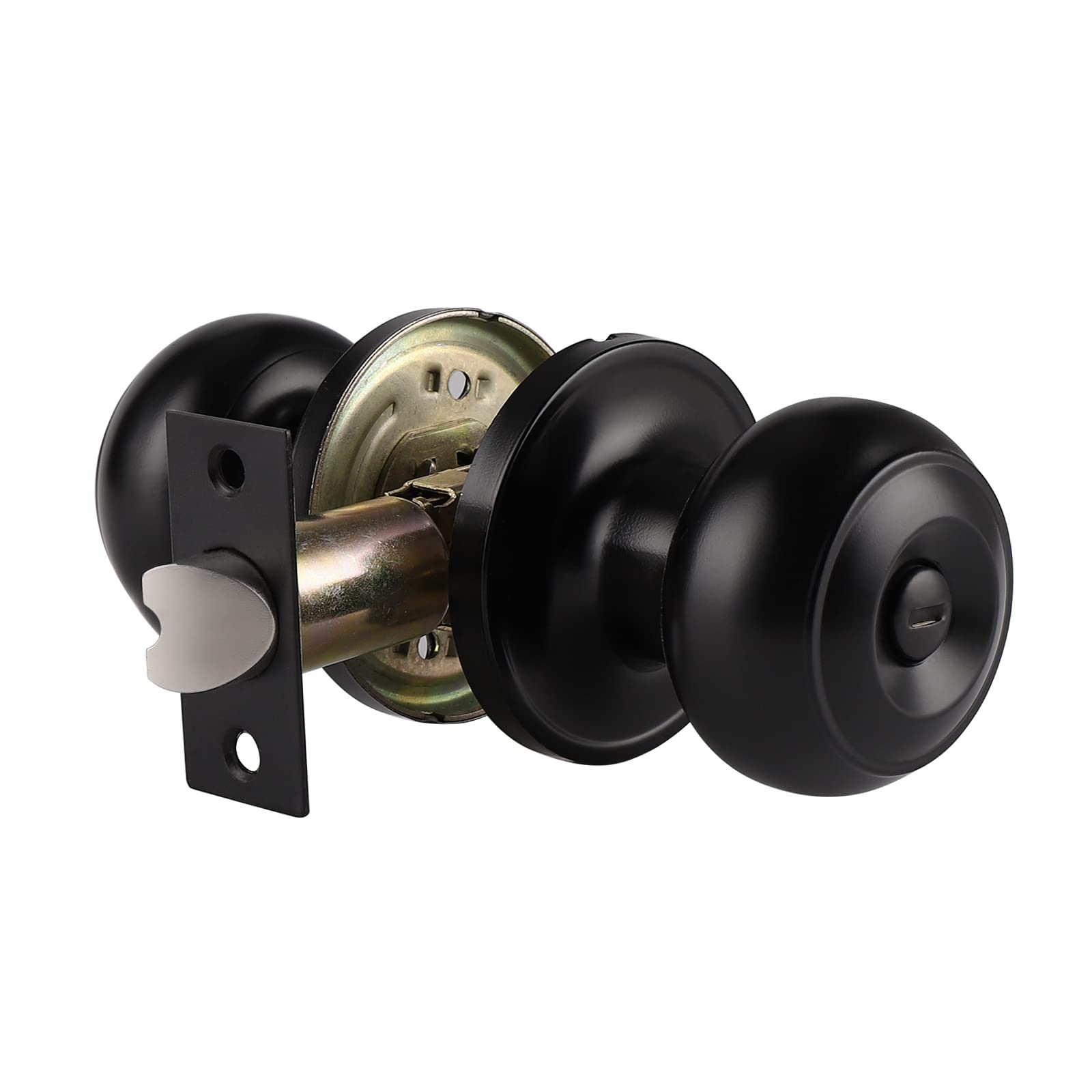 Boutons de porte sans clé Probrico au design boule plate moderne fini noir mat