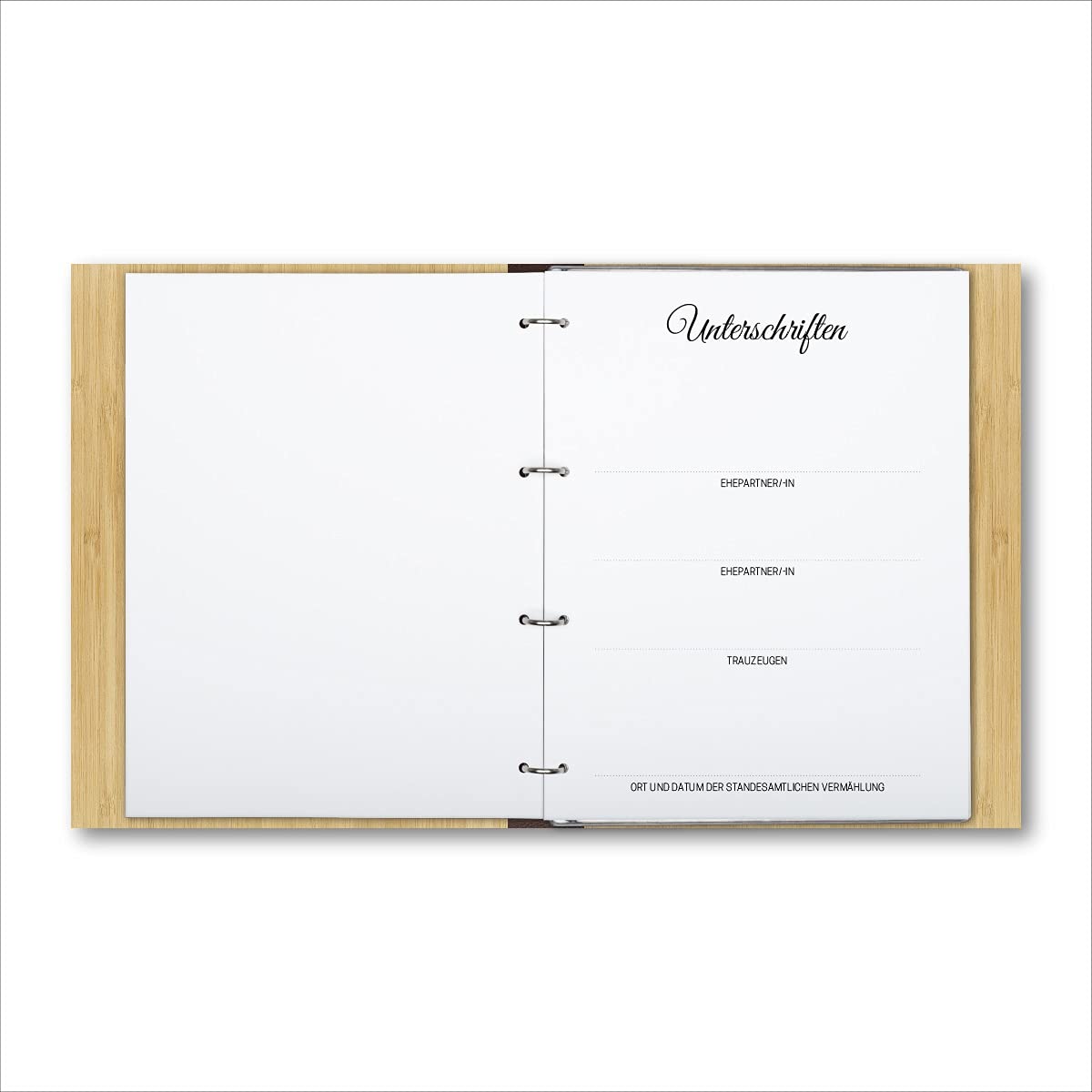 Familien Stammbuch Bambus mit Lederrücken inkl. Extras DIN A4 hoch 240x310mm - Liebesbaum