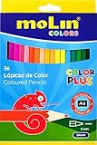 Fáciles de sacar punta Molin LCP460-36 - Pack de 36 lápices de color