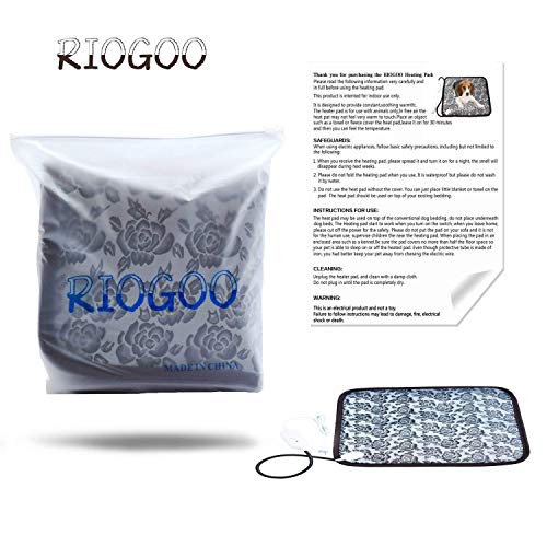 Pet Heating Pad Large, Dog Cat Electric Heating Pad Indoor Waterproof Adjustable Warming Mat with Chew Resistant Steel Cord (28 x17.7 in)