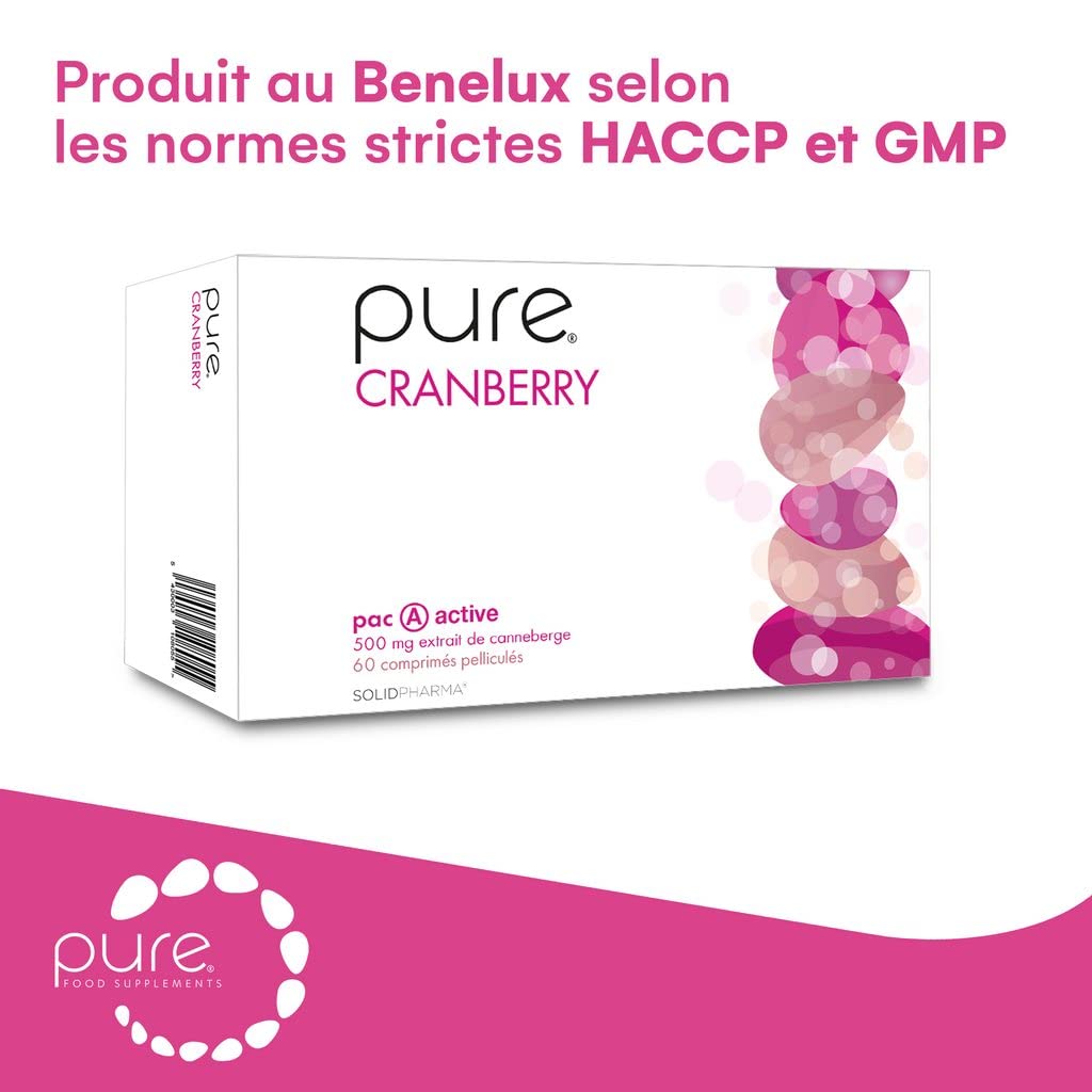 Pure Cranberry – 60 Comprimés de Cranberry Hautement Dosés, Supplément Nutritionnel Enrichissant Pour le Renforcement de la Vessie, Comprimés de Vitamines Complexes Contre la Cystite