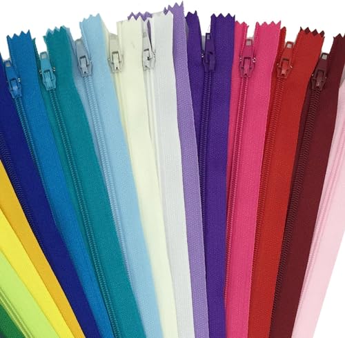 Image of Zippers for Sewing, DOITEM 48 pcs 60cm /24 Inch Zippers Multicolor Nylon Coil Zipper for Sewing and Crafts 24 Colors