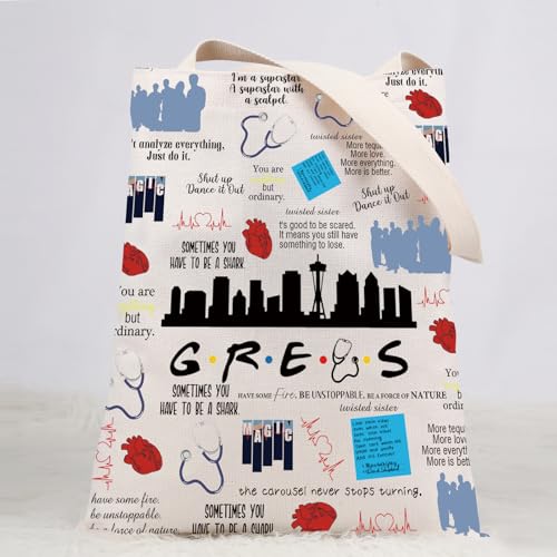 Bolsa Tote Gris Temática de Película para Mujer miniatura 5