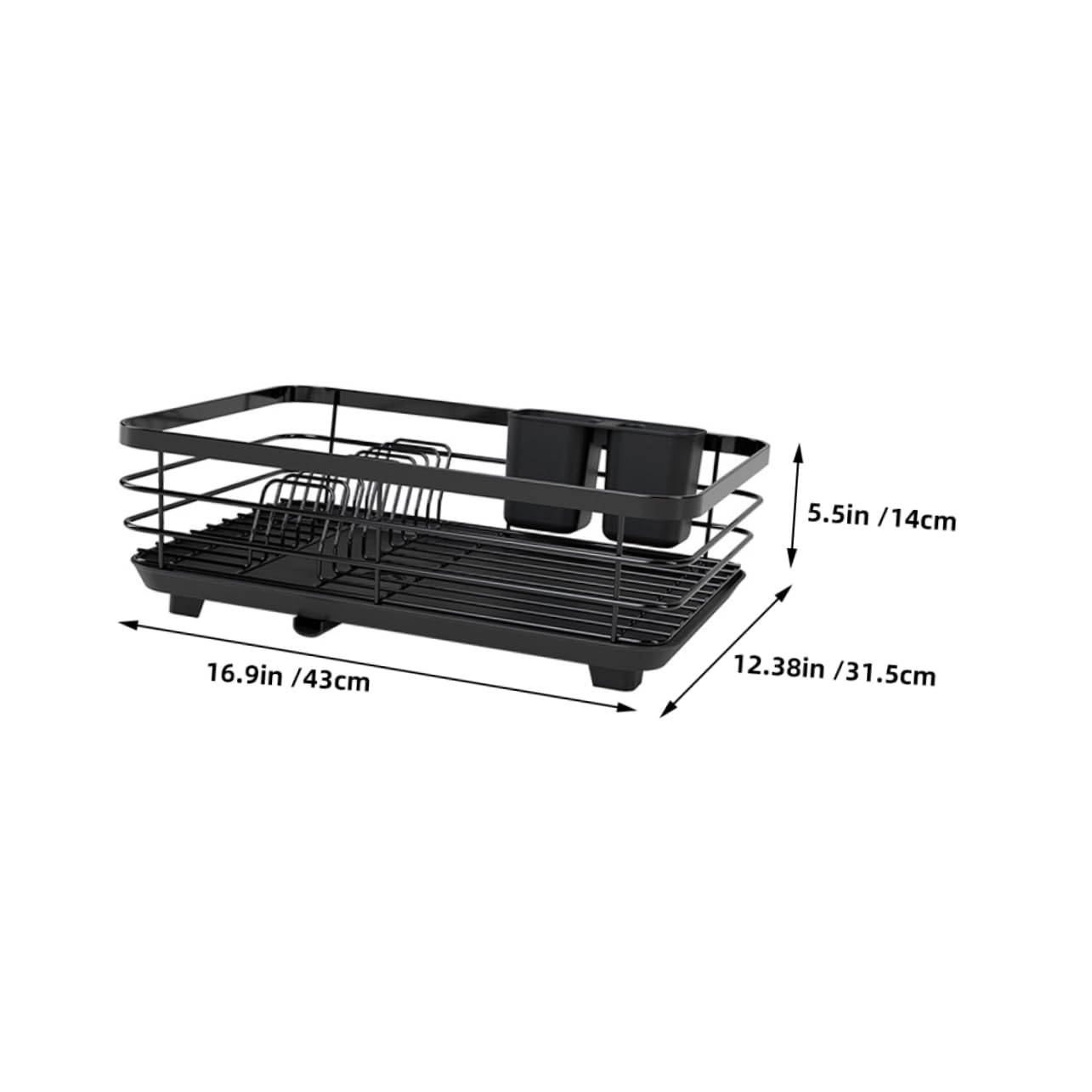 Amosfun Escurridor Negro Platos de Acero Carbono al Cocina