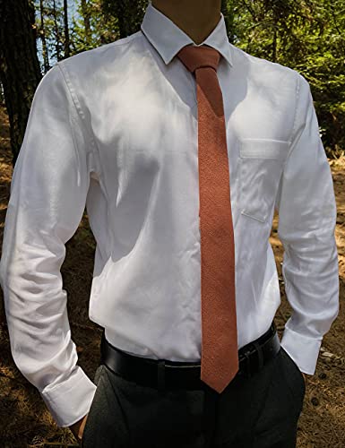 Image of Kebocis Mens Solid Color Cotton Necktie for Men