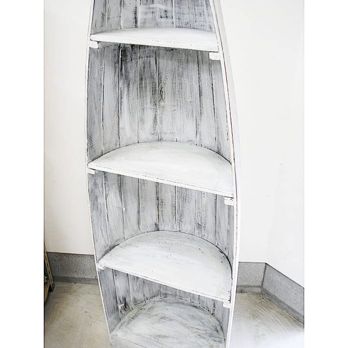 バリ家具 舟のラック ブラウンL4段 H.約198cm アジアン雑貨 アジアン