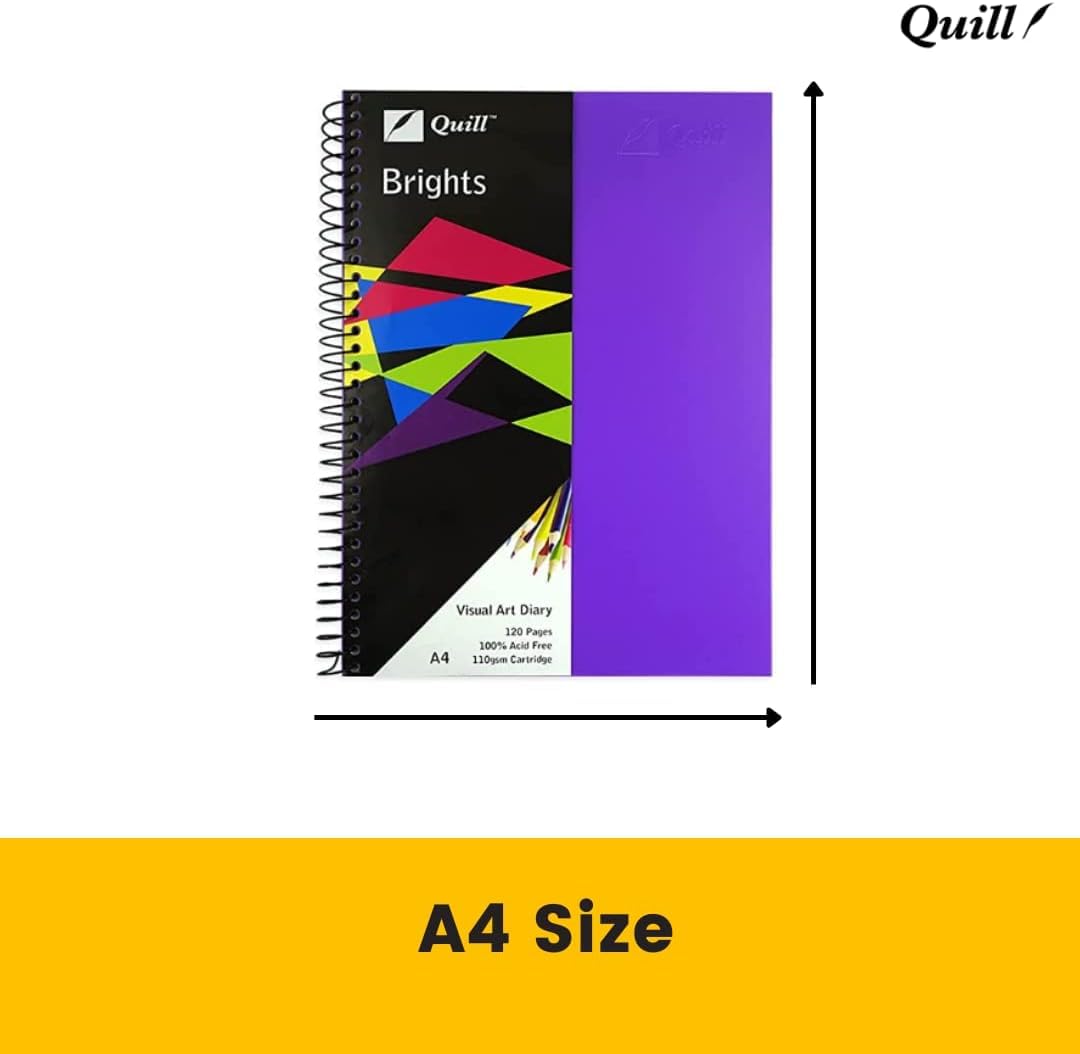 Quill - Cuaderno de bocetos (tamaño A4, 110 g/m², 120 páginas), color rosa