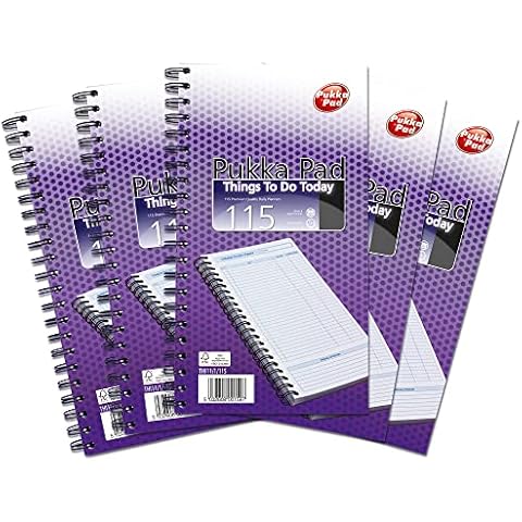 Pukka Pad, Things To-Do Today Note Pad - Pack of 5 Wirebound Notebooks with 115 Sheets of 80GSM Paper with Perforation - Includes Space for Appointments, Sketches, Lists, and More Cover