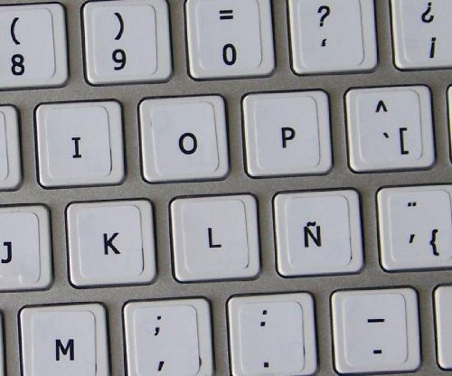 Pegatinas de teclado español para Mac en blanco miniatura 3