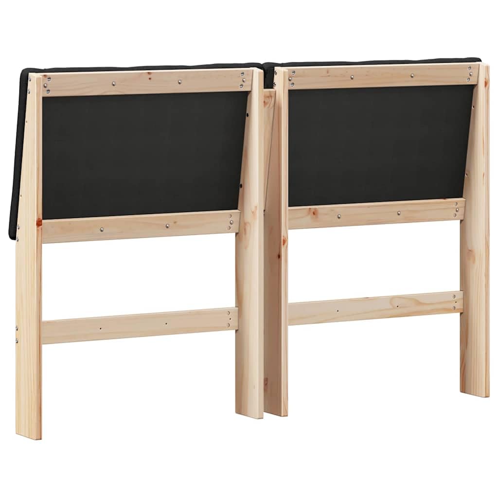 Wyściełany zagłówek czarny 150 cm, lite drewno sosnowe, obicie materiałowe, nowoczesne wzornictwo do sypialni, wygodne oparcie łóżka