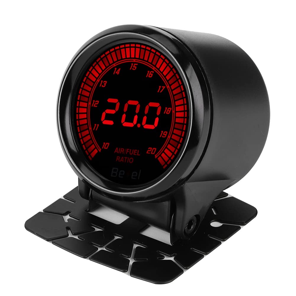 Wideband Air Fuel Ratio Gauge Kit,52mm Black 7 Color Pointer Air or Fuel Ratio Gauge Auto Car Instrument Accessory