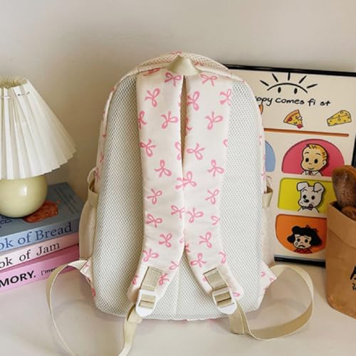 Coquette Bow Backpack, Cute Kawaii Backpack 3Pcs Set (Red)4