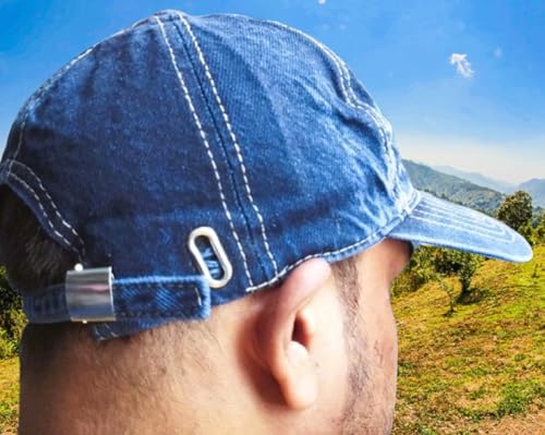 Image of Men's & Women's Unisex Denim Cap (Blue Black Free Size) (Pack of 1)