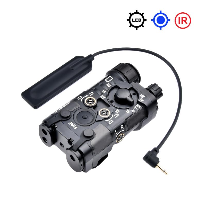 Metal L3-NL Box Aiming Laser Sights(with Blue Laser+IR Laser+Whitelight LED Flashlight), and Modular Wire Control Remote Pressure Switch Combo,Black