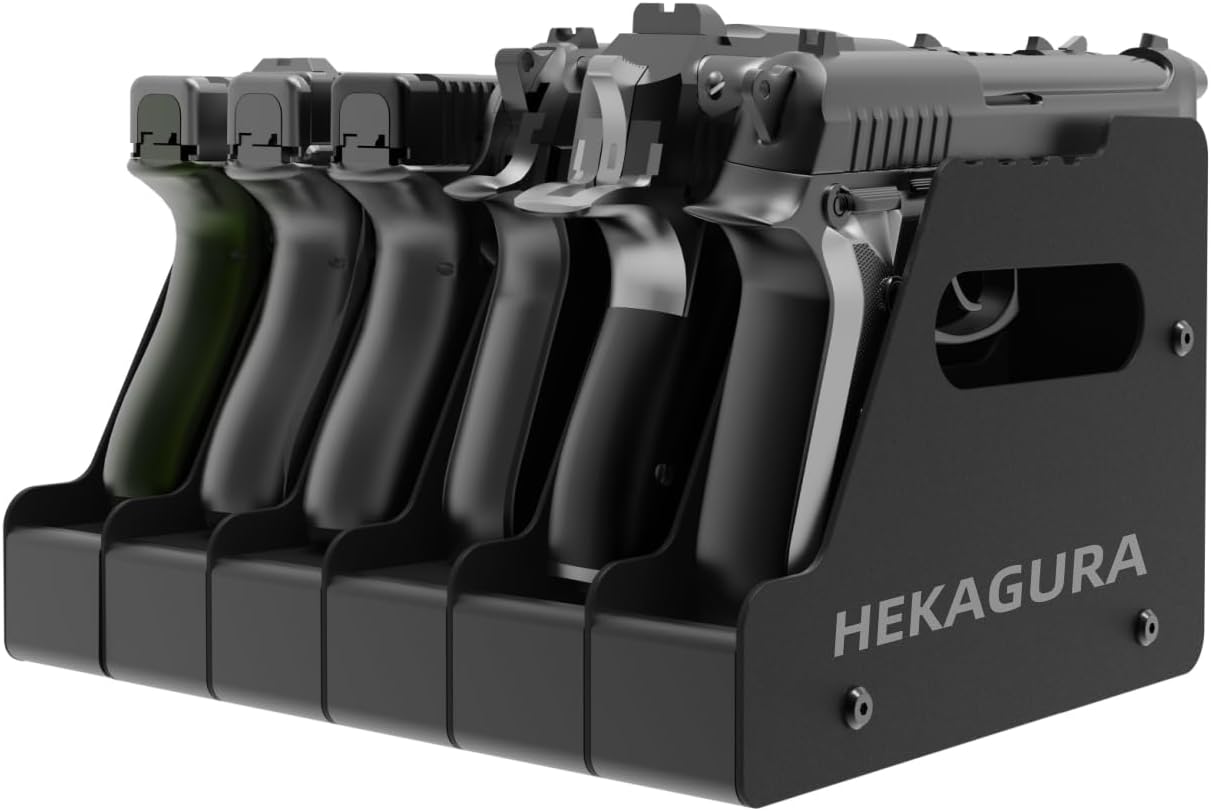 HEKAGURA Pistol Rack for Gun Safe, Can Hold up to 4-8 Pistols, with Foam Protection to Prevent Scratches on The Guns for Revolvers, Glock 17 19 23 Gun Safe Accessories