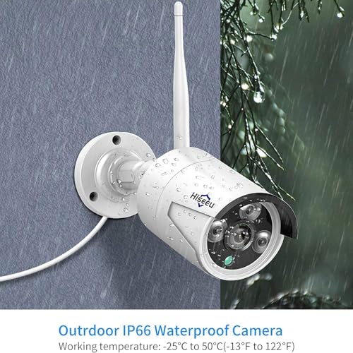 Image of Hiseeu Camera Add on 2 Pack 3MP Outdoor Wireless Security Camera,Waterproof Outdoor Indoor 3.6mm Lens IR Cut Day & Night Vision, Plug-in Camera, Compatible 10CH Wireless Security Camera System